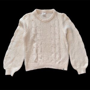 Abercrombie Kids Girls Cable Knit Sweater Size 13/14 Cream EUC